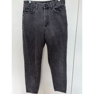 Women's BDG Mom Jeans Size 28 black distressed zip fly high rise straight leg